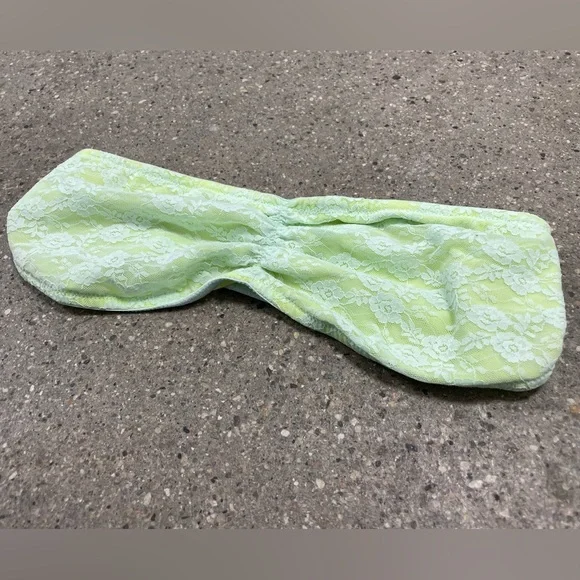 Victoria Secret PINK Neon Green Lace Bandeau Strapless Tube Bralette Bra Large - Picture 2 of 6